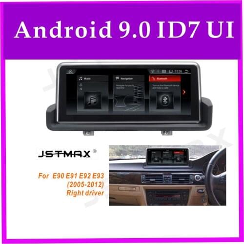 JSTMAX 10.25" IPS PX6 Android 9.0 For BMW E90 91 E92 E93 2005-2012 Right Driver Car Stereo Audio Player GPS Navigation Media