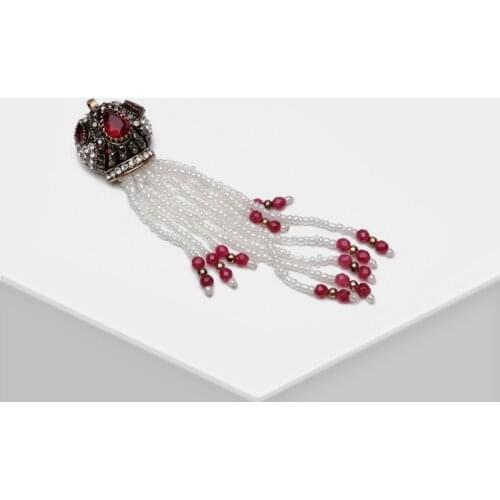 XZ30961-E43 Amorita boutique Vintage court crown fringed brooch