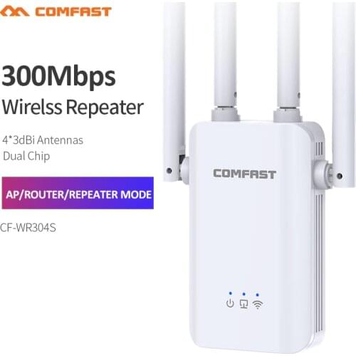 Comfast CF-WR304S 300Mbps 2.4GHz Wireless WiFi Repeater Router Wi fi Extender Signal Amplifier Repetidor With 4 External Antenna