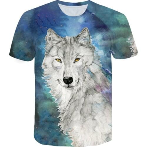 T-shirt Suitable For Men 2021 Summer New Wolf Head Graphic Print O-neck Short-Sleeved Shirt XXS-6XL Youth Oversized Clothes