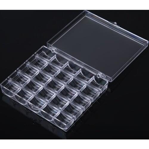 25Grid Bobbins Storage Box Sewing Machine Spools Clear Plastic Case Storage Box For Sewing Machine Home Sewing Tools PC878765