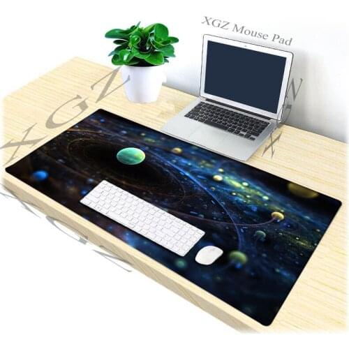 XGZ Fantasy Planet Black Lock-edge Game Mouse Pad Large Computer Customized Desk Mat Natural Rubber Non-slip Csgo 60x30/90x40
