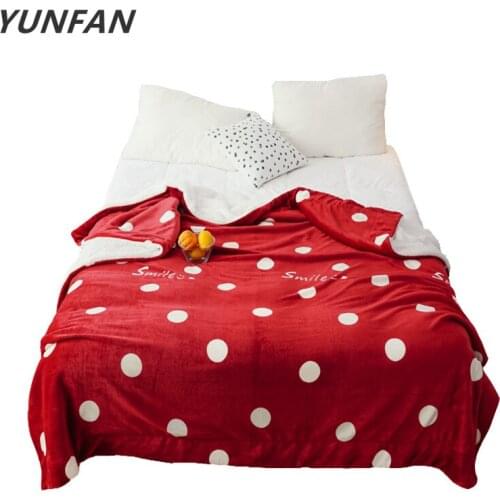 Red white fleece blankets and throws Adult Thick Warm winter Blanket Home Super Soft duvet luxury solid Blankets On twin Bedding
