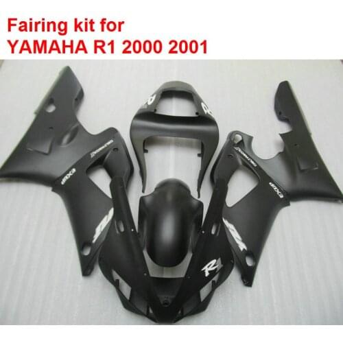 Matte black Aftermarket body parts for YAMAHA fairings YZF R1 00 01 Injection mold fairing kit R1 2000 2001 MM12