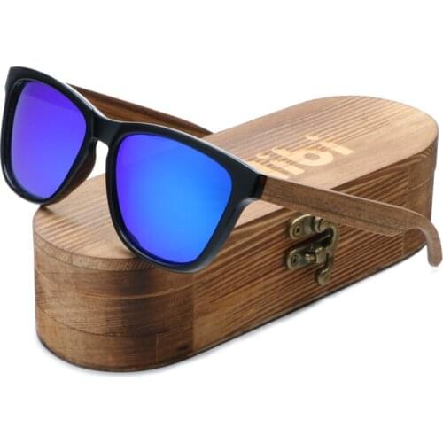Ablibi Mens ZebraWood Originals Polarized Bamboo Wood Sunglasses 100% Floating Wooden Shades in Wood Case
