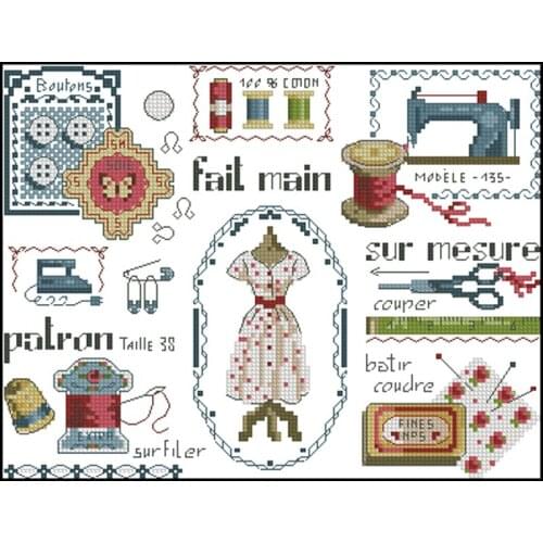 Top Quality lovely counted cross stitch kit sewing tools dressmaker tailor fait main sur mesure patron hand made custom
