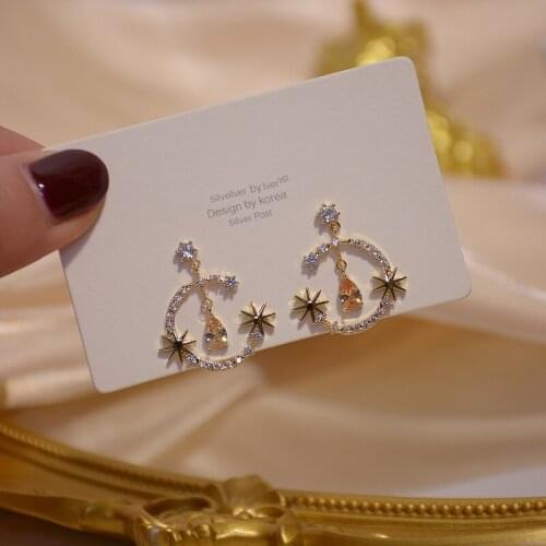 2020 New Trendy Hot Sale Womens Earrings Delicate Round Star Zircon Pearl Earrings For Women Brides Party Jewelry Wholesale