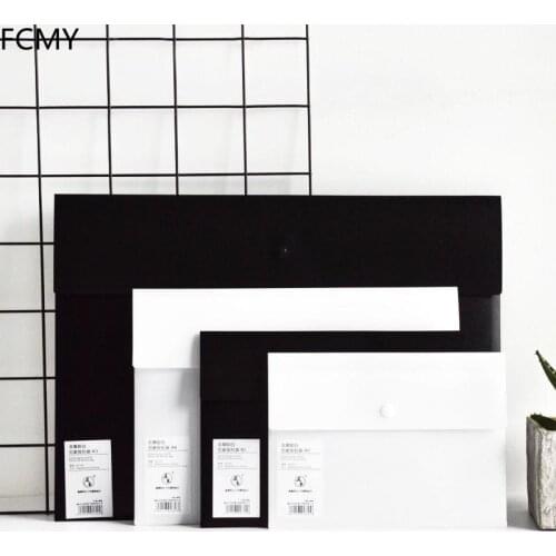 2021 New A3/A5/B5 Portable File Folder Big Capacity Document Bag Simple Business Briefcase Plastic Storage Organizer Snap Bag