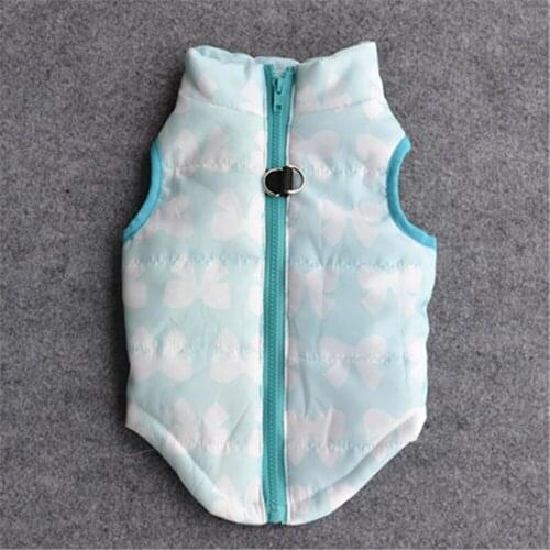 Pet Dog Clothes For Small Dogs Pet Blue Bowknot Dog Coat Jacket Winter Pet Vest New Pets Puppy Cat Coat Clothing For Chihuahua