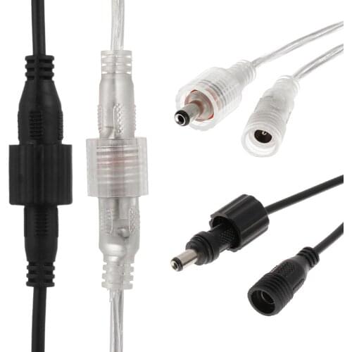 One Pair DC 5.5 x 2.1mm IP68 Waterproof Male and Female Connector Plug 2 Pin Power Wires