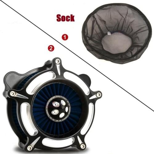 "Fit For Harley Sportster 883 1200 2004-2020 Rain Socker Cover Blue Element Turbine Air Cleaner Intake Filter "