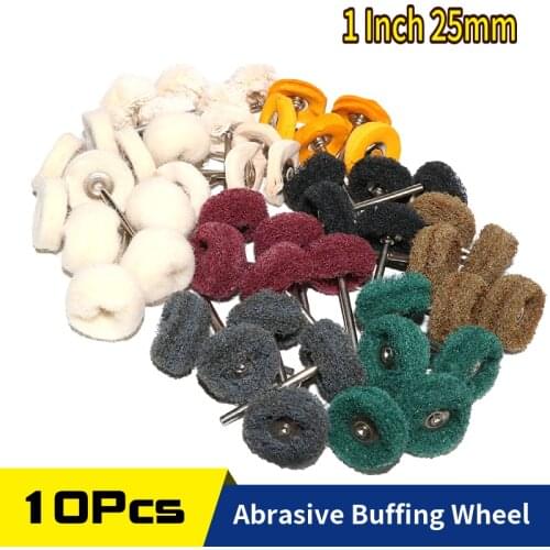 1 Inch Wool Felt Buffing Wheel 3mm Shank Cotton Polishing Brush for Abrasive Rotary Tool Dremel Drill For Watch Jewelry Grinding