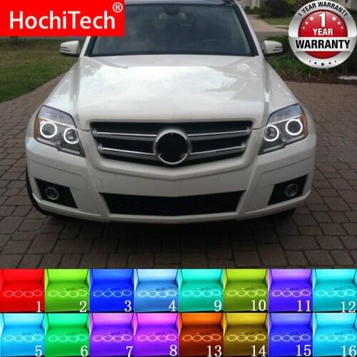 Multi-color RGB LED Angel Eyes Halo Ring Eye RF Remote For MERCEDES BENZ GLK CLASS X204 280 300 320 350 2010 - 2012 Accessories