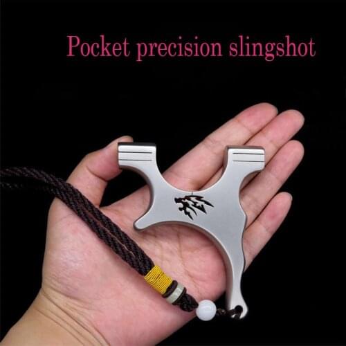 Stainless Steel Slingshot Outdoor Flat Leather Bag Bow Leather Straight 304 Competitive Palm Treasure Catapult Crossbow
