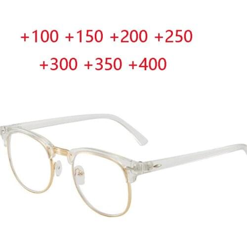 Anti-blue Light Half Frame Farsighted Glasses Male Female Elderly Reader Eyeglasses Magnifier +0.5 +1.0 +1.5 To +4.0
