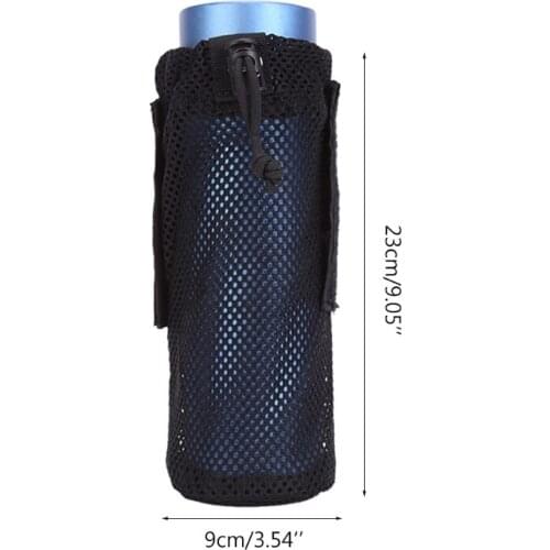 E56D Mesh Water Bottle Holder Breathable Nylon Water Kettle Storage Lightweight Pack Storable Sport Bottle Kettle Pouch