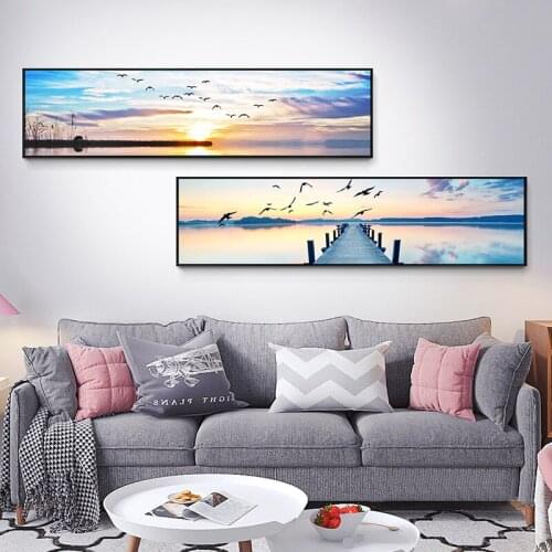 Modern Nordic style Tropical Beach Seaside sunlight sunrise porch home Decorative Pictures Canvas Wall Art Posters Unframed