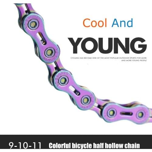 Ultralight 8 9 10 11 Speed Bicycle Chain Bike Chain Half full Hollow 116L Silver Gold Mountain MTB Road Bike Chains