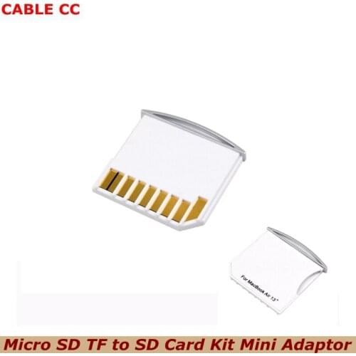 High Quality Micro SD TF to SD Card Kit Mini Adaptor for Extra Storage Mac book Air / Pro / Retina White