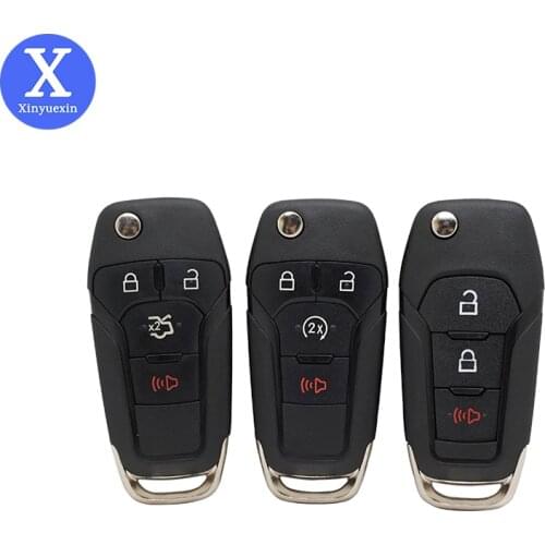 Xinyuexin 3 4 Buttons Flip Folding Remote Control Car Key Shell Case for Ford Focus Fusion F-150 F-250 Super Duty Key Fob Case