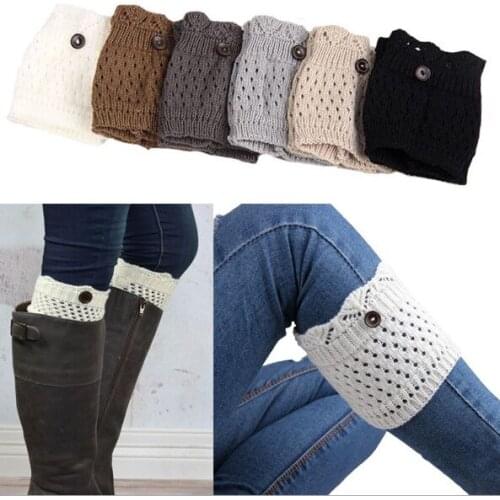 Western new Christmas short button burn out Crochet Knit Leg Warmers Boot Cuffs Toppers Boot Socks 20pairs/lot #3906
