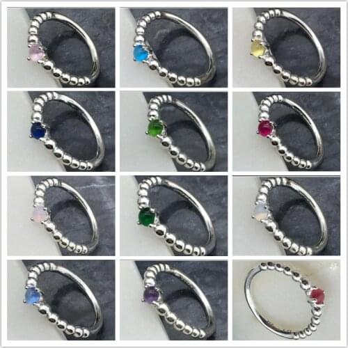 100% 925 Sterling Silver Valentines 2020 My True Colours Birthstone Collection Rings For women Fashion Ring Jewelry Wholesale