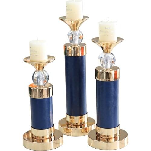 Gold Candle Holders Wedding Europe Decoration Luxury Candle Holders Romantic Dinner Kaarsenhouder Centre De Table Mariage AD50CH