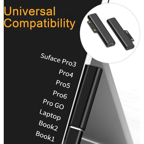1Pc Surface Book Type C Female PD Fast Charging Plug Converter for Surface Pro 3 4 5 6 Go Connector for USB C Female Adapter