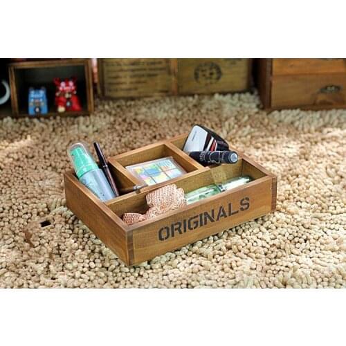 1PC Zakka New grocery retro old wooden desk box little storage box meat pot hot selling JL 0902