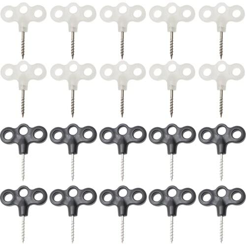 10pcs Luminous Tent Screw Pegs Outdoor Camping Three-Eye Screw Pegs Camping Deck Nail for Tent Installation Parts
