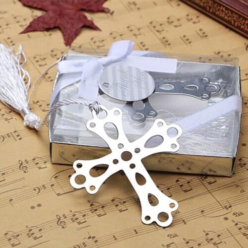 25 pieces/lot) Hollow Cross Bookmark For Graduation Baby Shower Christening Birthday Wedding Favors And Souvenir To Guest BK006