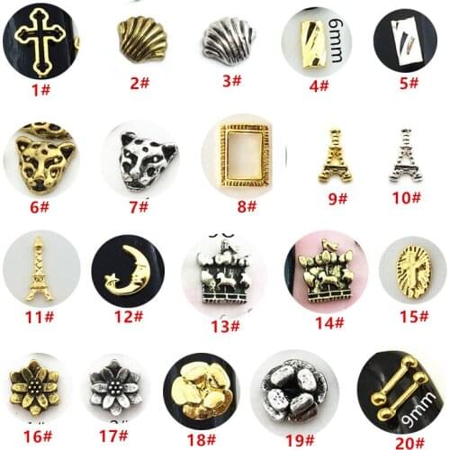 50pcs/pack Japan 3D Nail Art Decorations Metal Nail Accessories Kawaii Shell Cross Nail Parts DIY Charm Alloy Nail Supplies