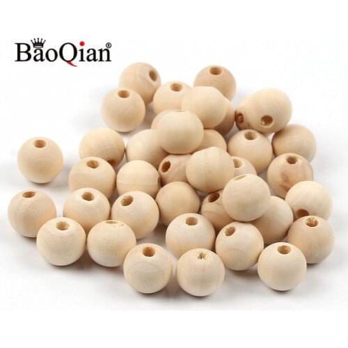 4-50mm Natural Wooden Beads Lead-free Wood Round Balls For Jewelry Making Diy Children Teething Spacer Wood Crafts
