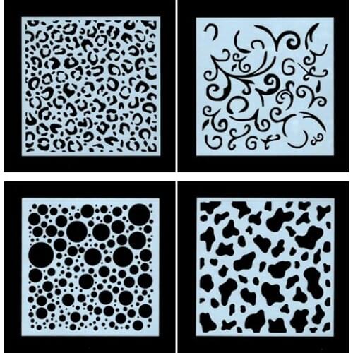 4PCS Leopard clouds pvc Layering Stencils for DIY Scrapbooking/photo album Decorative Embossing DIY Paper Cards Crafts