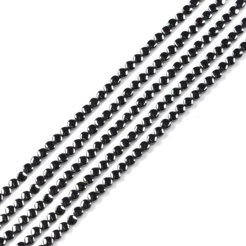 AAA Natural Stone Hematite Beads irregular Loose Beads 4*4mm 95Pcs stone for DIY Necklace Bracelet Jewelry Making Accessories