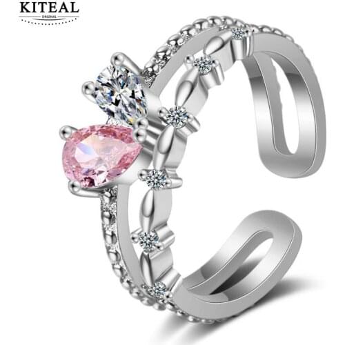 KITEAL Lose Money Promotions! silver plated size Resizeable Girl men\s ring Heart shape ring men Fine Jewelry Gifts