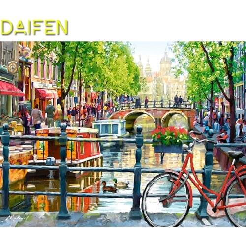 Full Round Diamond painting Cross stitch Bicycle bridge tree DIY 3D Diamond mosaic Full Square Diamond embroidery Bicycle bridge