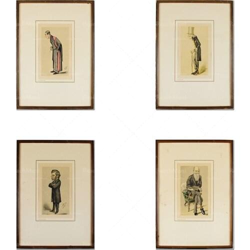 Antique Vanity Fair Lithograph Politician 5 Piece Set Printed Art Poster