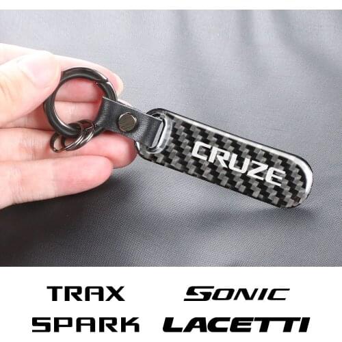 Carbon Fiber Keychain Car Logo Key Ring For Chevrolet Cruze Spark Lacetti Sonic Captiva Aveo Camaro Trax Malibu Auto Accessories