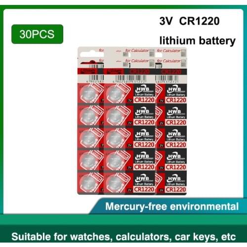 30pc For maxell cr1220 3v button cell coin batteries for watch DL1220 BR1220 ECR1220 LM1220 KCR1220 KL1220
