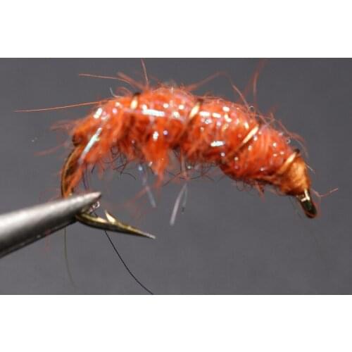 Bimoo 10PCS #14 Orange Crystal back scud Scuds & Sowbugs Trout Fishing Flies Fly Fishing Fly Nymphs