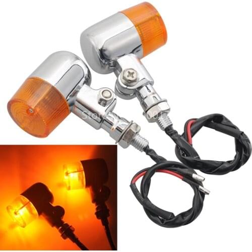 Vintage Motorcycle Turn Signals Running Lights For Harley Honda Cafe Racer Yamah Suzuki BMW Kawasaki Universal 10mm Indicator