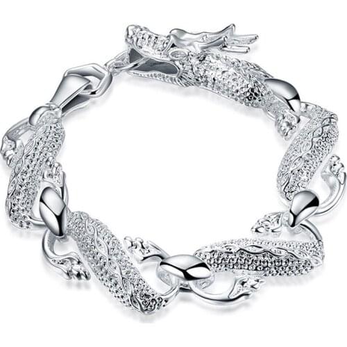 BABYLLNT 925 Silver Bracelet Men Women Dragon Bracelet Fine Jewelry Party Christmas Gift Wholesale