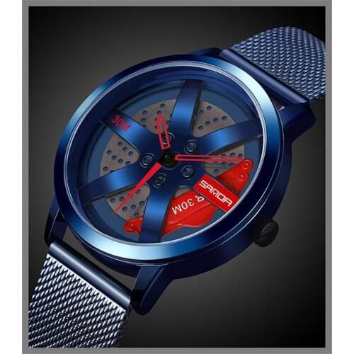 Mens Watch Fashion Cool Wheel Dial Waterproof Quartz Watch Simple Personality Casual All-match Mens Watch