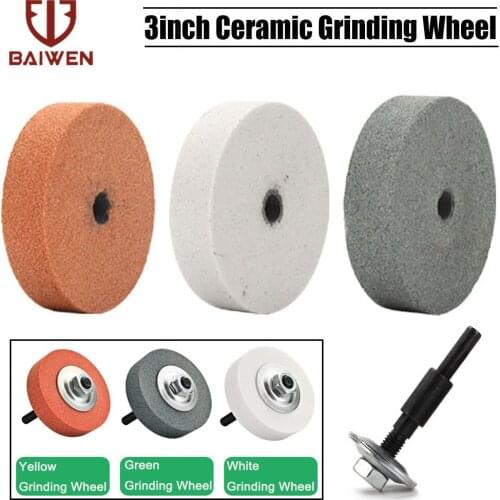 75mm 3 Inch Grinding Wheel Polishing Pad Abrasive Disc Ceramic Bench Grinder Wheels Set For Metal Grinding Drill Rotary Tools