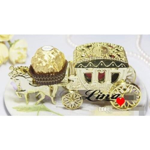 European Styles Court Carriage Wedding Favor Box gold silver clear color Baby Shower Wedding Favors Party Table Decoration
