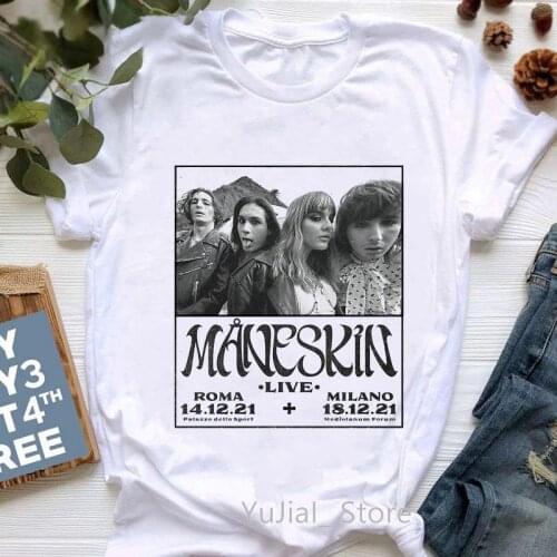 MåNeskin Maneskin Italy Winner Eurovision 2021 Zitti E Buoni Tshirt Women Aesthetic Clothes Vogue Hip Hop T-Shirt Femme Tshirt