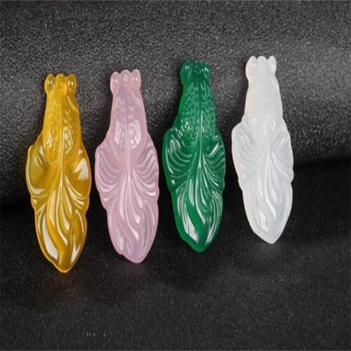 Hot selling natural hand-carved jade Ice species chalcedony little goldfish has fish every year Necklace pendant Men WomenGifts