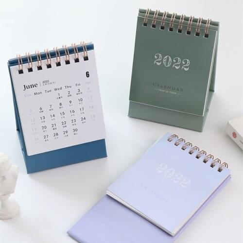 2022 Cute Mini Desktop Calendar Daily Scheduler Table Planner Yearly Agenda Organizer Simple Calendar Decoration School Supplies