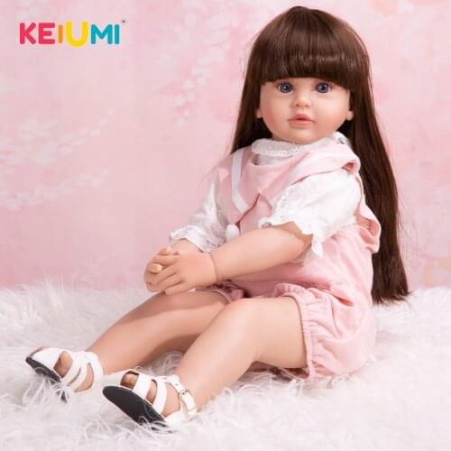 KEIUMI Princess Reborn Boneca 60 cm Cloth Body Stuffed Reborn Baby Doll Bebe Reborn Toys For Girls For Childrens Day